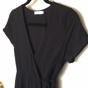 LUSH Black Wrap Dress